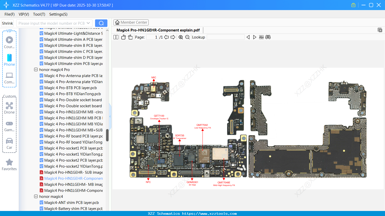 Honor Magic4 Pro-HN1GEHR-Component Explain